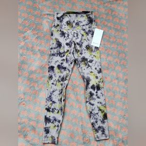 NWT Lululemon Align High Rise Pant 28" Tie Dye Multi Green and Purple Size 6